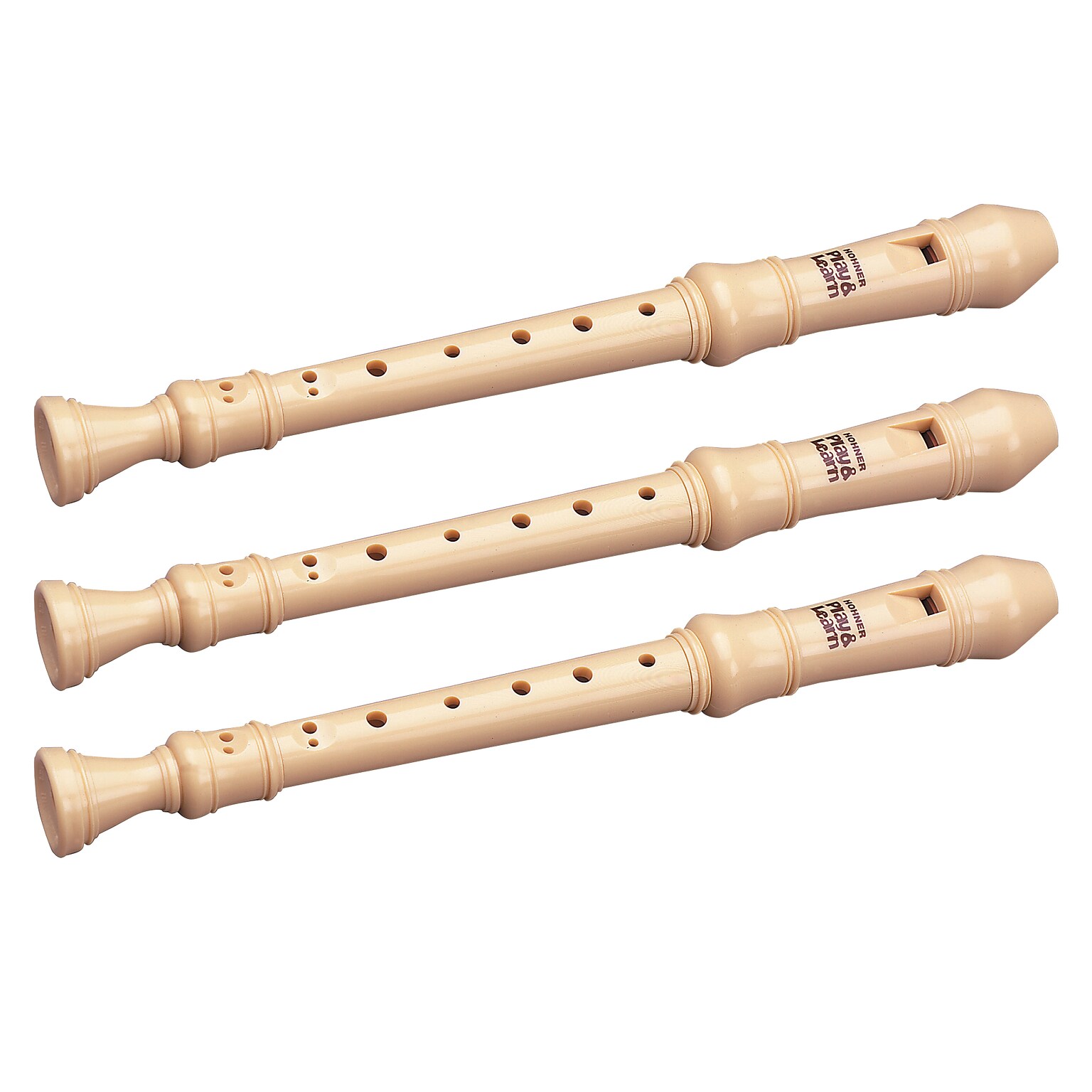 HOHNER Kids 3-Piece Soprano Recorder, Ivory, Pack of 3 (HOHS9319-3)