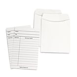 Hygloss Library Cards & Non-Adhesive Pockets Combo, White, 150 Each/300 Pieces Total (HYG61151)