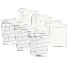 Hygloss Library Cards & Non-Adhesive Pockets Combo, White, 30 Each/60 Pieces Per Pack, 3 Packs (HYG6