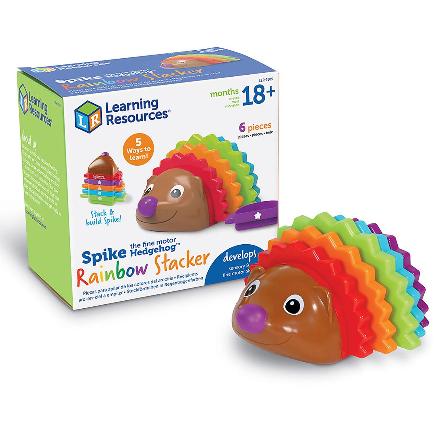 Learning Resources Spike the Fine Motor Hedgehog Rainbow Stackers (LER9105)