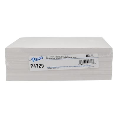 Pacon Medium Weight Drawing Paper, 6 x 9, White, 500 Sheets (PAC4729)