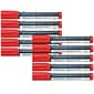 Schneider Maxx 290 Whiteboard & Flipchart Markers, Bullet Tip, Red, Box of 10 (PSY12900210)