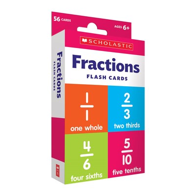 Scholastic Teacher Resources Fractions Flash Cards, 56 Cards (SC-714841)