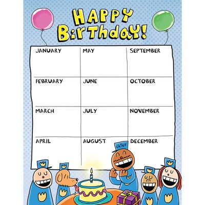 Scholastic Teacher Resources Dog Man 17 x 22 Birthday Chart (SC-862620)