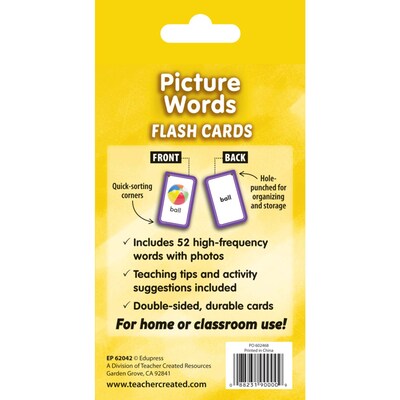 Edupress Picture Words Flash Cards, 56 Cards (TCR62042)