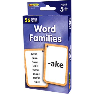 Edupress Word Families Flash Cards, 56 Cards (TCR62043)