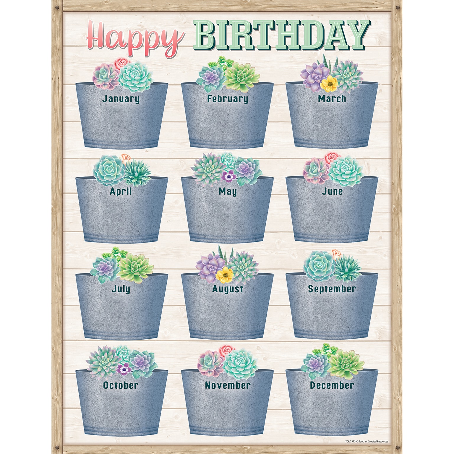 Teacher Created Resources 17 x 22 Rustic Bloom Happy Birthday Chart (TCR7973)