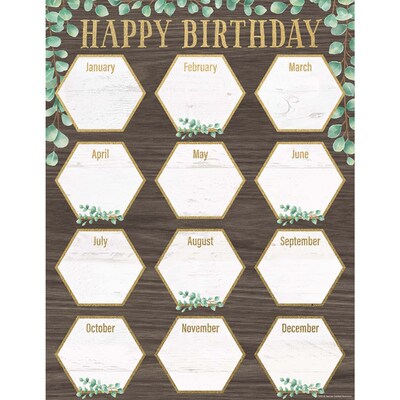 Teacher Created Resources Eucalyptus 17" x 22" Happy Birthday Chart (TCR7986)
