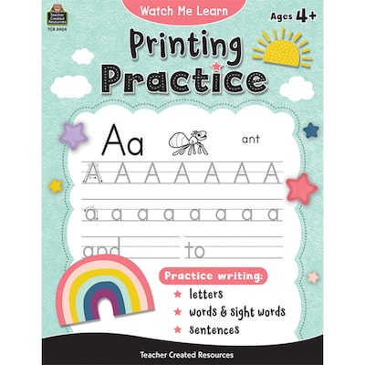 Teacher Created Resources Watch Me Learn: Printing Practice