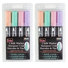 Marvy Uchida Bistro Chalk Markers, Broad Tip, Assorted Colors, 4 Per Pack, 2 Packs (UCH4804P-2)