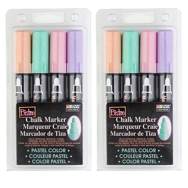 Marvy Uchida Bistro Chalk Marker, Broad Tip, Primary Colors, 4 Pc Set –  Cultured Collective