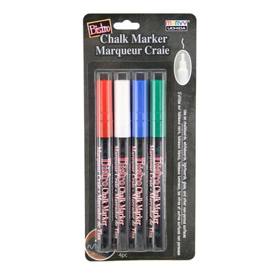 Marvy Uchida Bistro Chalk Marker, Fine and Broad Tip, Assorted Colors, 13/Set (UCHBCMKIT)