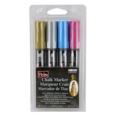 Marvy Uchida Bistro Chalk Marker, Fine and Broad Tip, Assorted Colors, 13/Set (UCHBCMKIT)