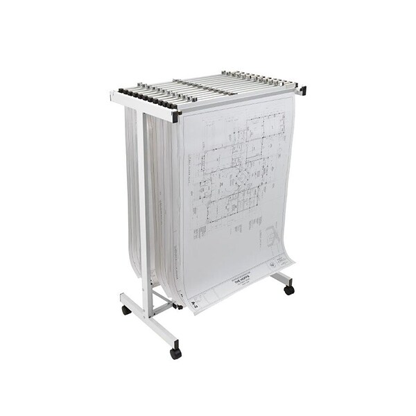 AdirOffice White Steel Expandable Mobile Plan Center (615-WHI)