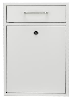 AdirOffice Large Wall Mounted Drop Box, Key Lock, White (631-04-WHI)