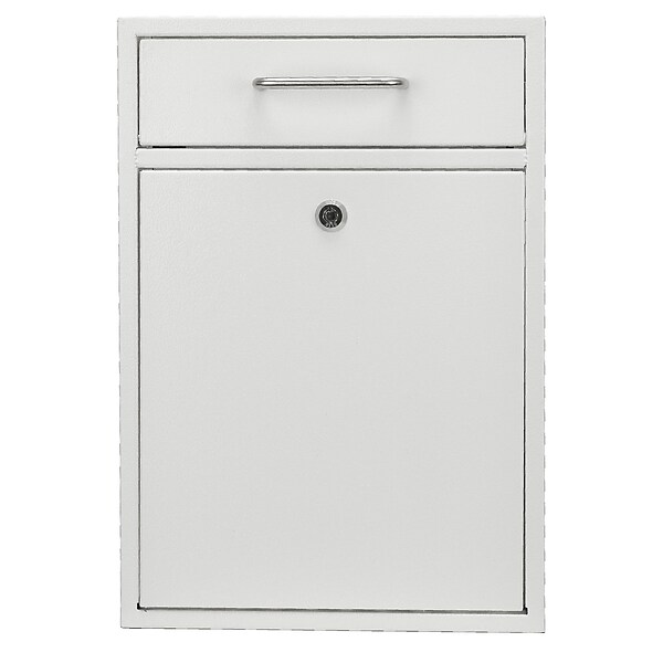 AdirOffice Wall-Mounted Steel Drop Box Mailbox, White (631-04-WHI)