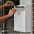 AdirOffice Large Wall Mounted Drop Box, Key Lock, White (631-04-WHI)