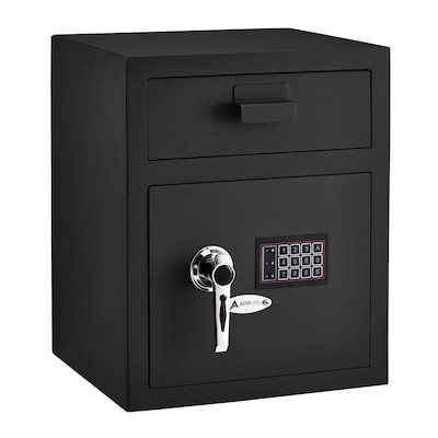 AdirOffice Black Steel Drop Bin Depository Safe With Digital Lock, 1.1 cu. ft., (670-200-BLK)