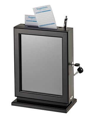 AdirOffice Locking Wood Suggestion Box, Black (632-BLK)
