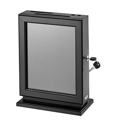 AdirOffice Locking Wood Comment Suggestion Box, Black (632-BLK)