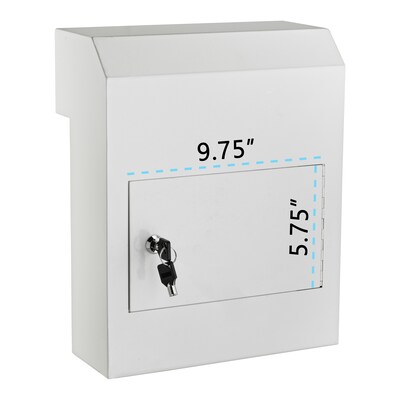 AdirOffice White Through-The-Door Safe Locking Drop Box (631-06-WHI)