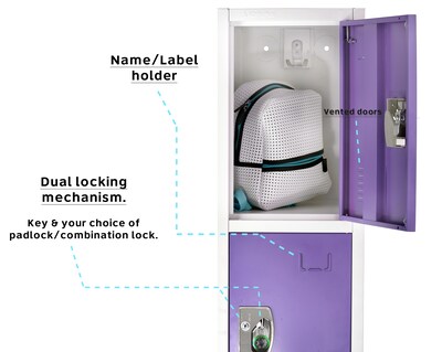 AdirOffice 72 4-Tier Key Lock Purple Steel Storage Locker (629-204-PUR)