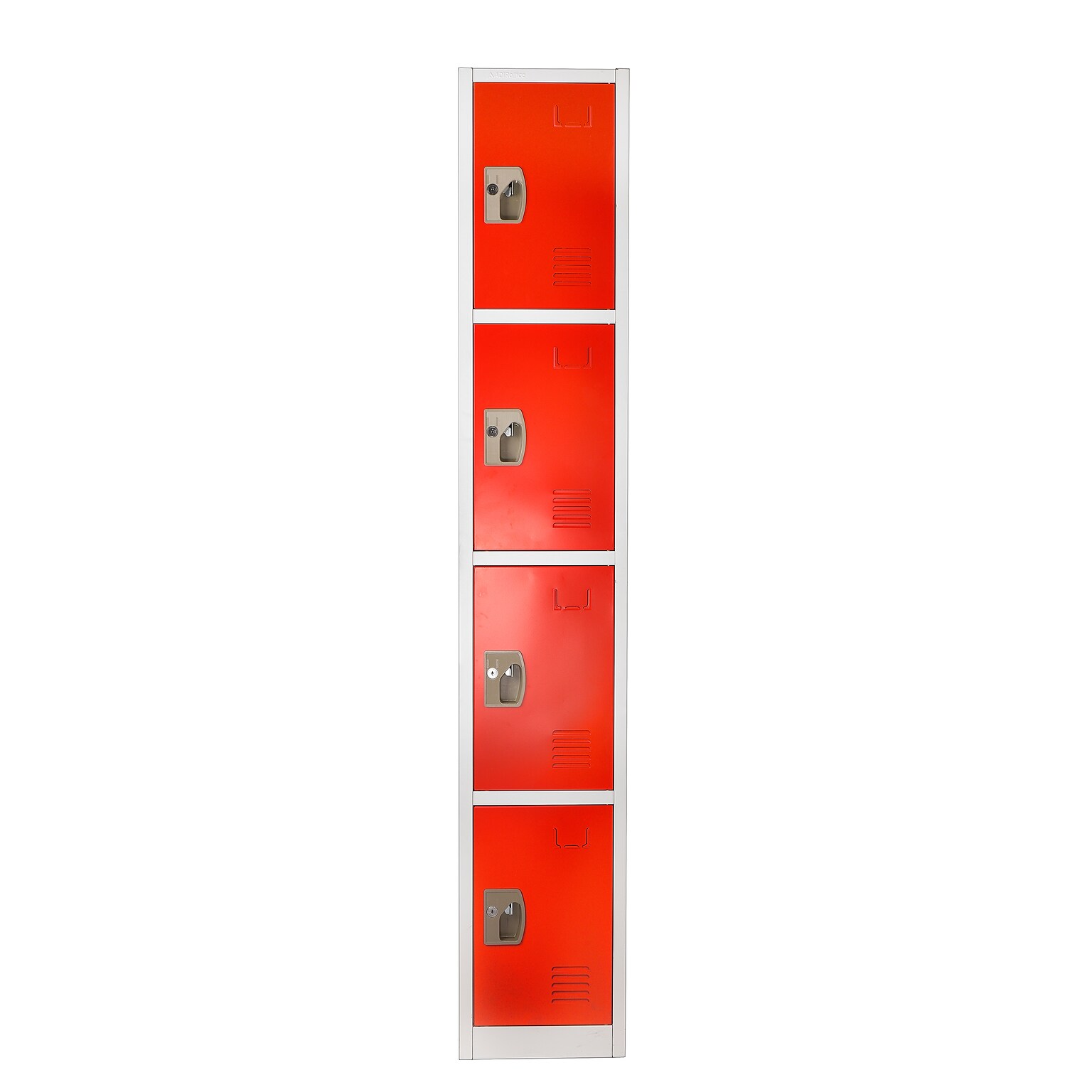 AdirOffice 72 4-Tier Key Lock Red Steel Storage Locker (629-204-RED)