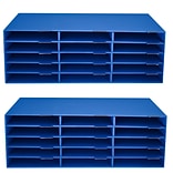 AdirOffice 15-Compartment Construction Paper Storage Literature Organizer, Blue, 2/Pack (501-15-CP-B