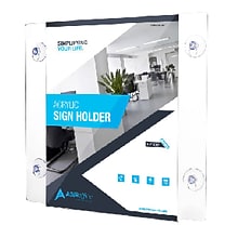 AdirOffice Window Sign Holder with Suction Cups, 8.5 x 11, Clear Acrylic, 6/Pack (639-8511-WSH-6)