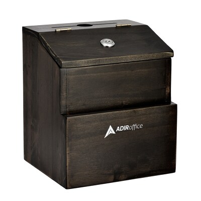 AdirOffice Locking Wood Suggestion Box, Black (632-02-BLK)