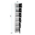 AdirOffice 72 6-Compartment Steel Tier Key Lock Black Storage Locker (629-206-BLK)