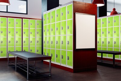 AdirOffice 72" 4-Compartment Steel Tier Key Lock Green Storage Locker (629-204-GRN)