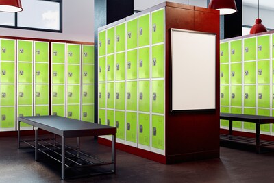 AdirOffice 72'' 4-Tier Key Lock Green Steel Storage Locker (629-204-GRN)