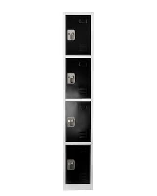 AdirOffice 72" 4-Tier Key Lock Black Steel Storage Locker (629-204-BLK)