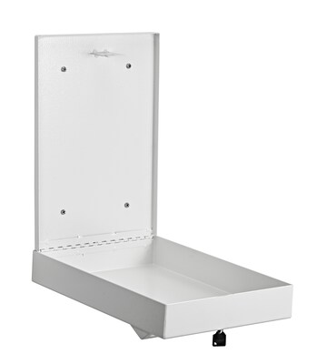 AdirOffice Steel Drop Box with Key Lock, 16"H x 11"W x 2.4"D, White Steel (631-14-WHI)