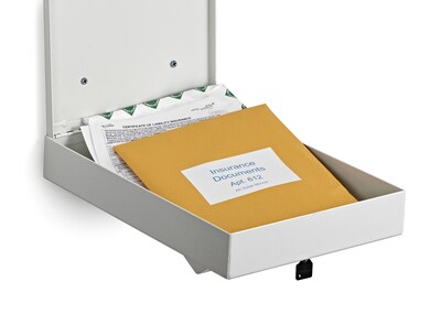 AdirOffice Steel Drop Box Interoffice Mailbox with Key Lock, 16"H x 11"W x 2.4"D, White Steel (631-14-WHI)
