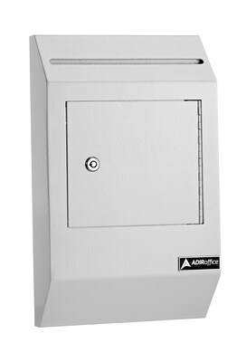 AdirOffice Steel Drop Box Mailbox with Key Lock, 0.37 cu. ft. (631-13-WHI)