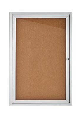 AdirOffice Cork Bulletin Board, Silver Frame, 3 x 2 (504-01-SC)