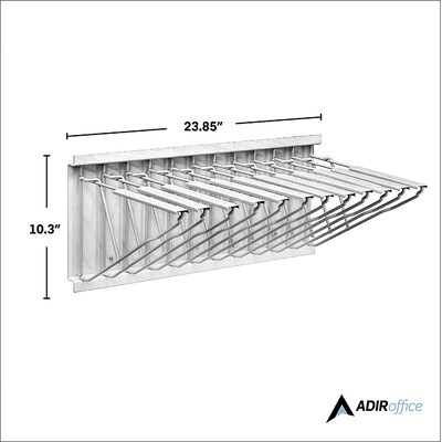 AdirOffice Pivot Wall Rack For Blueprints, White (617-WHI)