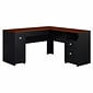 Bush Furniture Fairview 60"W x 60"D L-Shaped Desk, Antique Black/Hansen Cherry (WC53930-03K)