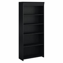 Bush Furniture Fairview Collection 69H 5-Shelf Bookcase with Adjustable Shelves, Antique Black Lami