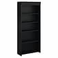 Bush Furniture Fairview Collection 69"H 5-Shelf Bookcase with Adjustable Shelves, Antique Black Laminated Wood (WC53965-03)