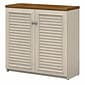 Bush Furniture Fairview Small Storage Cabinet with Doors, Antique White/Tea Maple (WC53296-03)