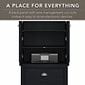 Bush Furniture Fairview 60"W L Shaped Desk with Hutch and Storage Cabinet w/ File Drw, Antique Black/Hansen Cherry (FV010AB)