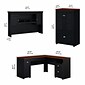 Bush Furniture Fairview 60"W L Shaped Desk with Hutch and Storage Cabinet w/ File Drw, Antique Black/Hansen Cherry (FV010AB)