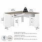 Bush Furniture Fairview 60"W L Shaped Desk with Drawers and Storage Cabinet, Shiplap Gray/Pure White (WC53630-03K)