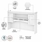 Bush Furniture Fairview 60" L-Shaped Desk with Hutch and Small Storage Cabinet, Shiplap Gray/Pure White (FV012G2W)