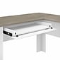 Bush Furniture Fairview 60" L-Shaped Desk with Lateral File Cabinet and 5-Shelf Bookcase, Shiplap Gray/Pure White (FV008G2W)