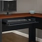 Bush Furniture Fairview 60"W L Shaped Desk with Hutch and Storage Cabinet w/ File Drw, Antique Black/Hansen Cherry (FV010AB)
