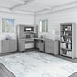 Bush Furniture Fairview 60"W L Shaped Desk with Hutch, File Cabinet, Bookcase and Storage, Cape Cod Gray (FV013CG)